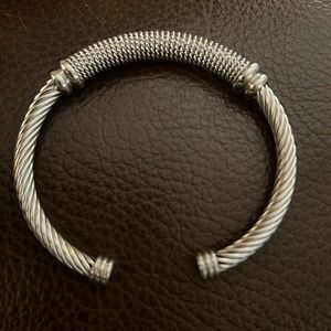 New CABLE CUFF BRACELET silver stainless steel